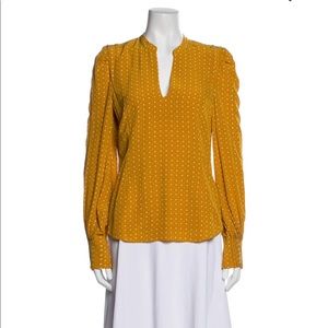 Joie brand XS blouse. Very fitted with puff shoulders and zip closures at wrists